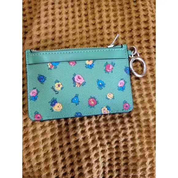 RARE Coach Mini Vintage Rose Print Klare Crossbody Wallet Cardholder SET GUC - Picture 9 of 10